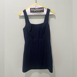 Favorite Daughter The Break-Up Tank Minidress in Navy Pinstripe, size 0